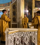 Настоятель петербургского подворья Коневской обители иеромонах Давид (Алексеев) сослужил Преосвященнейшему Игнатию за Великой вечерней
